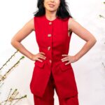 Tiffany Vest Red Set