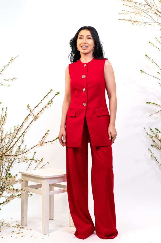 Tiffany Vest Red Set