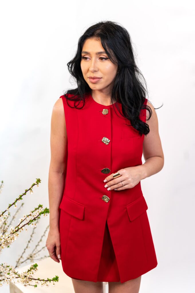 Tiffany Vest Red Set